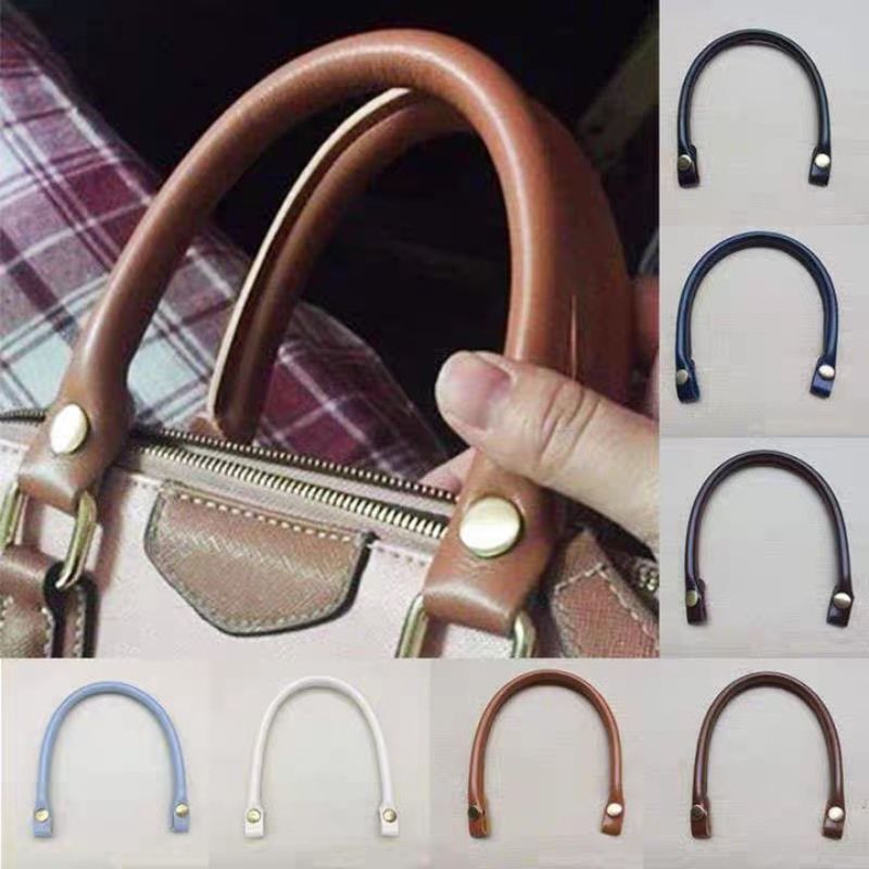 Cinturón de bolso de cuero PU para mujer, piezas de sastre artesanal, cinturones de bolsos con remache, Asa de repuesto, accesorios de bolso DIY, 1 unidad