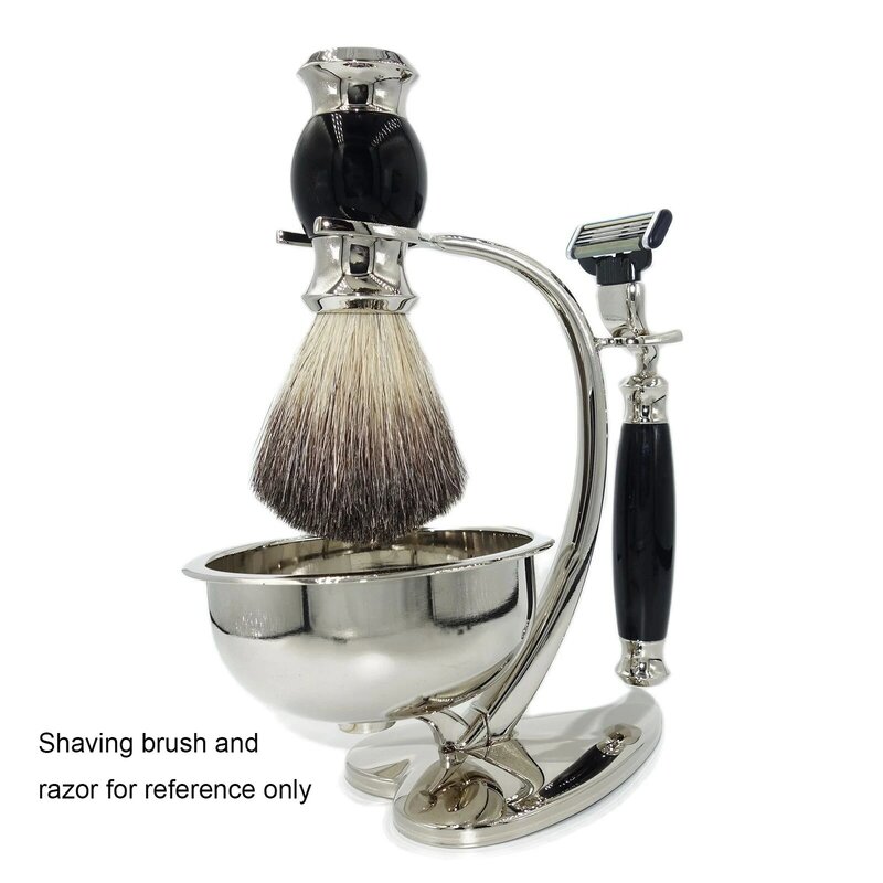 Magyfoia Magnet Design Safety Razor and Shaving Brush Stand Holder with Stainless Steel Bowl Bathroom Gift for Shaver Man