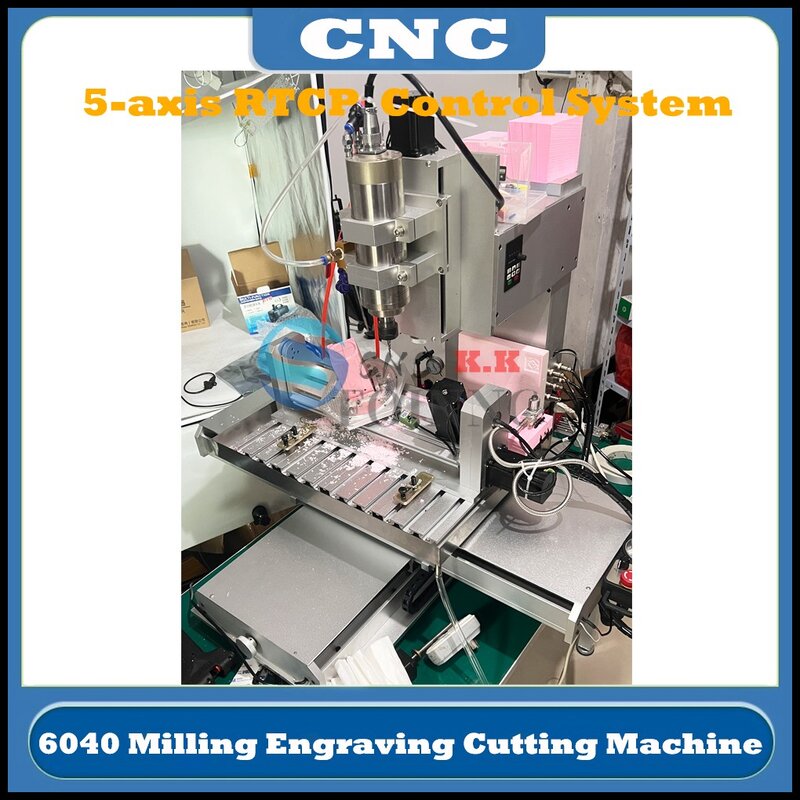 5Axis CNC 6040 Network Port Router Metal Milling Engraving Cutting Machine 220V/110V Rotary Table Cyclmotion Control Card