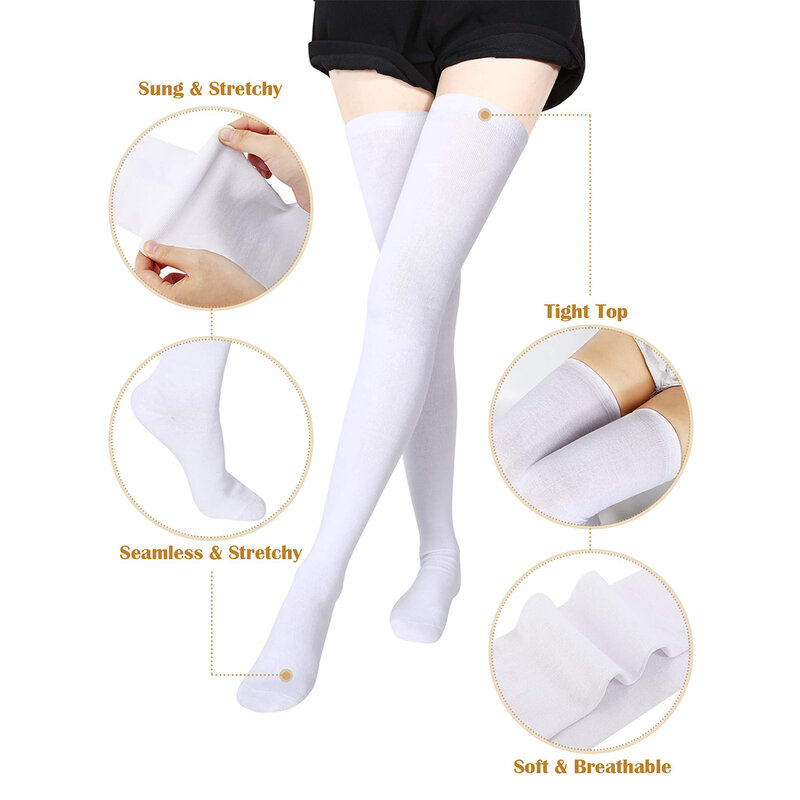 Gruesos calcetines largos y cálidos para mujer, medias altas hasta el muslo, por encima de la rodilla, calcetín térmico de invierno, 80cm