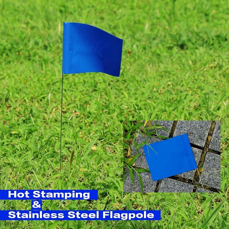 100Pack Marking Flags,Marker Flags For Lawn, 15X4x5 Inch Landscape Flgs, Irrigation Flags, Lawn Flags,Yard Markers Easy To Use