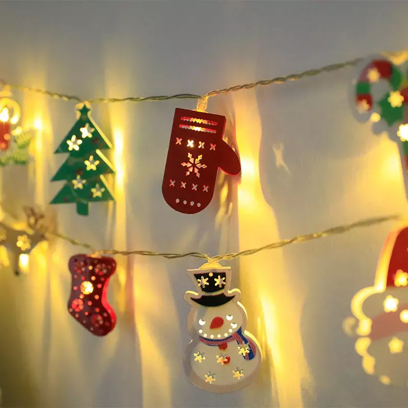 Guirnalda de luces LED de Navidad, adorno de Papá Noel, alce, muñeco de nieve, decoraciones navideñas, regalo de Año Nuevo, 2023