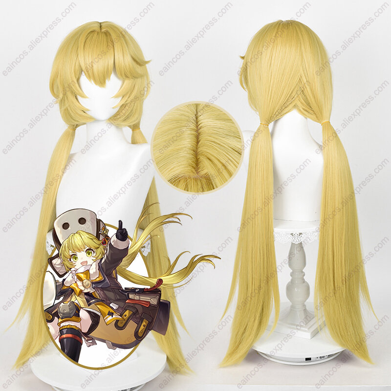 HSR Hook Cosplay Wig 90cm Long Straight Yellow Wig Heat Resistant Synthetic Wigs Fluffy Wigs