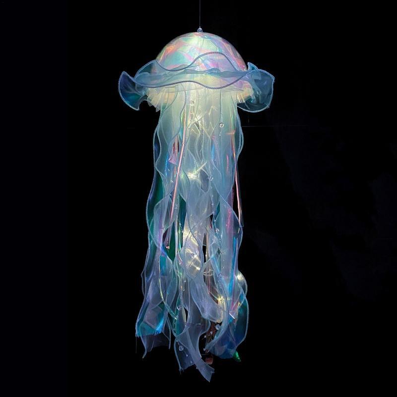 Kolorowa lampa z latarnią meduzową morskie stworzenie przenośna nastrojowe oświetlenie do Baby Shower motywem oceanicznym dekoracja dla dziewczynek upominki na przyjęcie dla dzieci