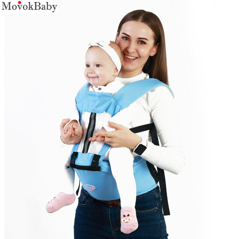 Baby carrier canguru, portátil, para bebês de 0-36 meses, respirável, macio, ajustável, quadril, sling com envoltório