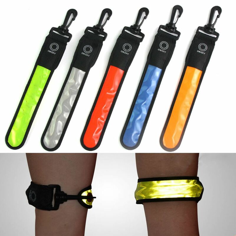 Outdoor Sports Flash Glowing Wrist Support Backpack Hanging Lights Arm Belt Band LED Reflective Light Luminous Armband