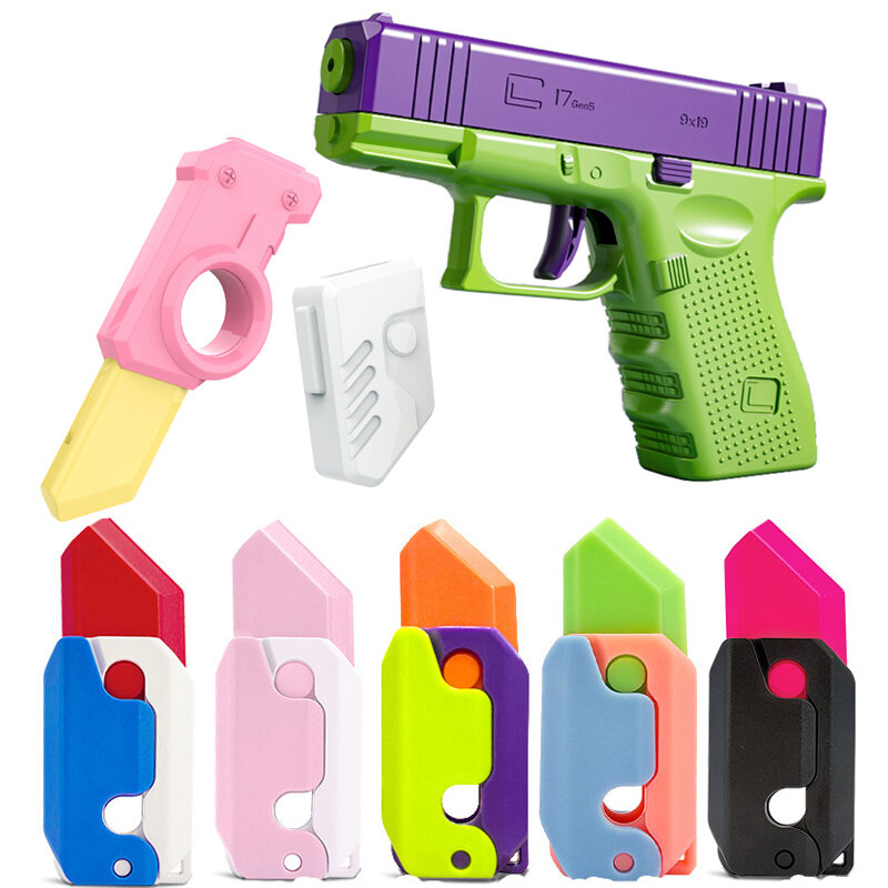 Juguetes Fidget con estampado 3D para niños y adultos, cuchillo de zanahoria, pistola sensorial, alivio del estrés y la ansiedad, accesorios para bebés