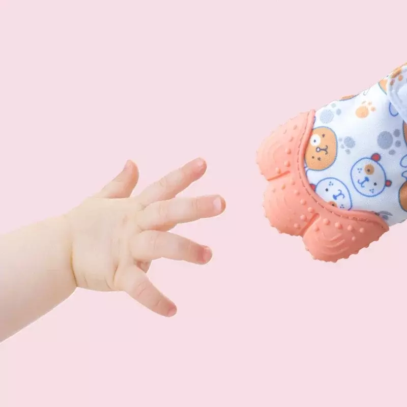 Sarung tangan bayi, mainan gigitan bayi cetakan kartun untuk anak-anak dan bayi Anti makan tangan