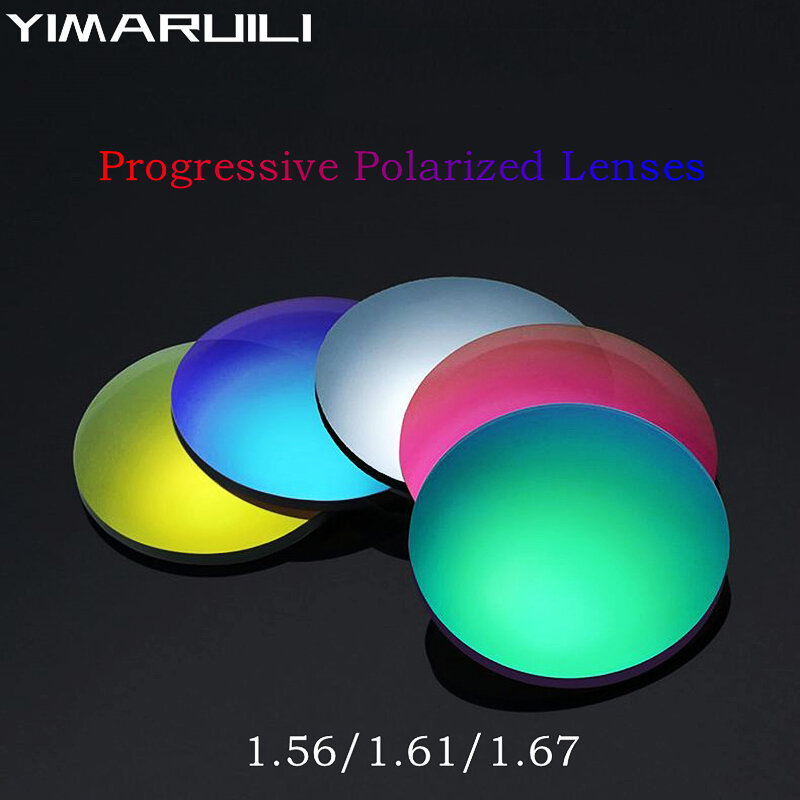 YIMARUILI 1,56 1,61 1,67 Модные Цветные поляризованные зеркальные прогрессивные многофокальные оптические поляризованные линзы по рецепту