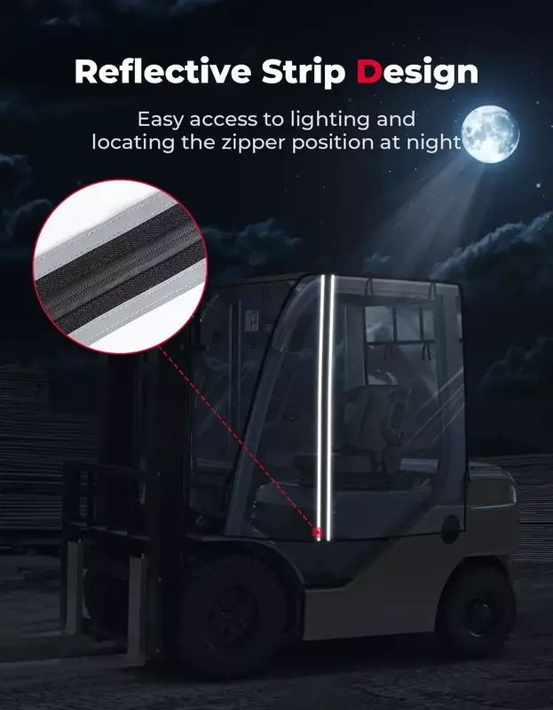 61 "/Top 51.2" x 41.3 "x 51.1" 8000 lb KEMIMOTO 0.8mm PVC bening Forklift taksi penutup kandang tugas berat tahan air perlindungan UV