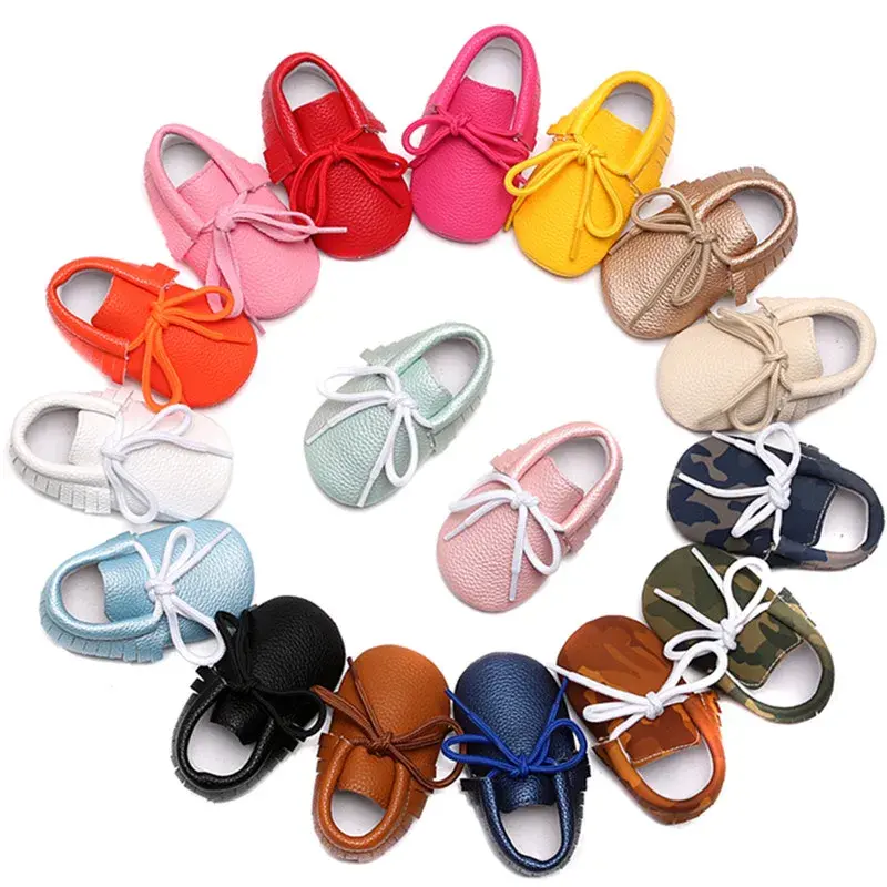 Sepatu Bot Pergelangan Kaki Pinggiran Bayi Laki-laki Perempuan Buatan Tangan Mokasin Bayi Baru Sepatu Balita Sepatu Boks Bayi Baru Lahir Sepatu Bot Bebe