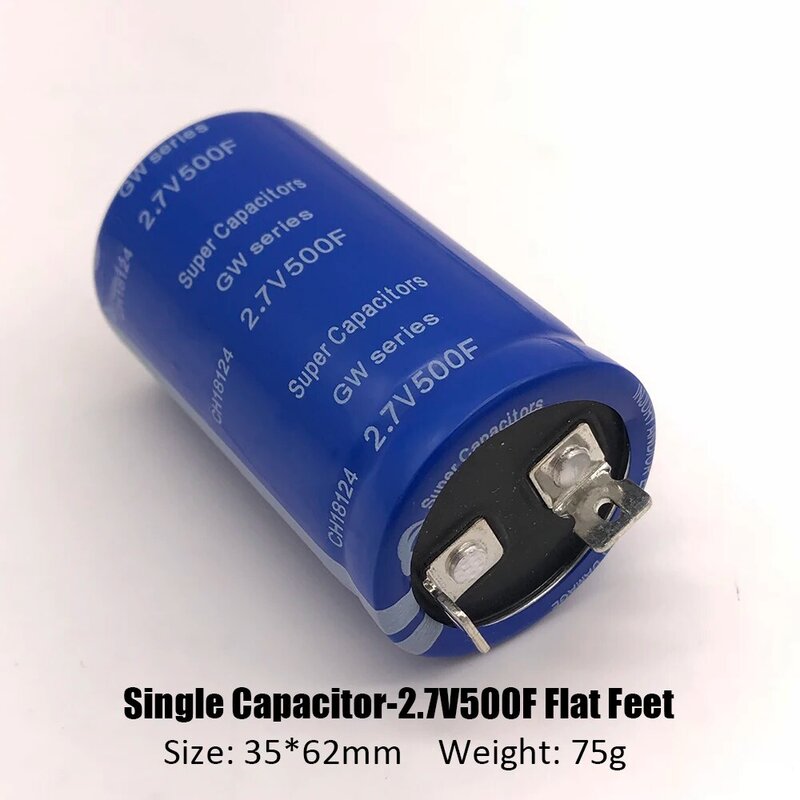 Capacitor super de Fatra, capacitor fixo do ângulo, liso, 2.7V-500F-Flat