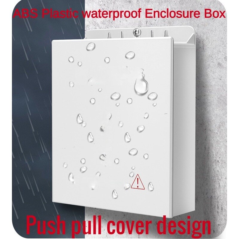 Caixa de gabinete impermeável de plástico ABS, Push Pull Cover Design, capa tipo gaveta, caixa impermeável, caixa elétrica ao ar livre