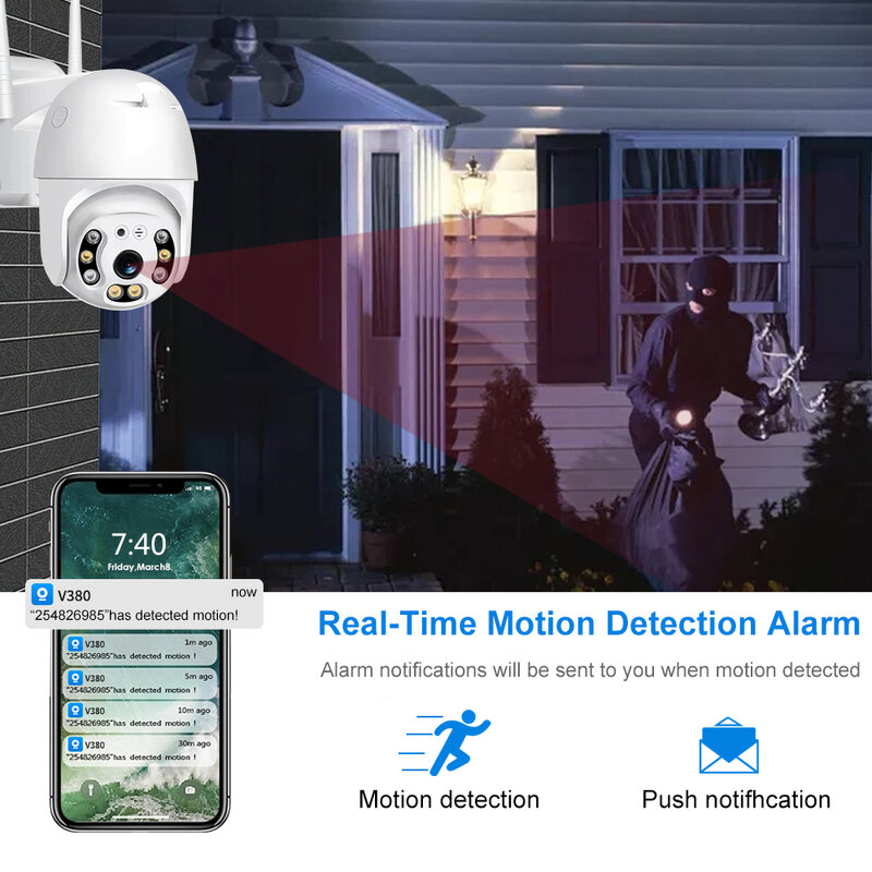 WIFI Smart Camera Outdoor 1080P 4K 3MP HD Auto Tracking Night Vision Infrared Monitor Home Surveillance Waterproof CCTV Camera
