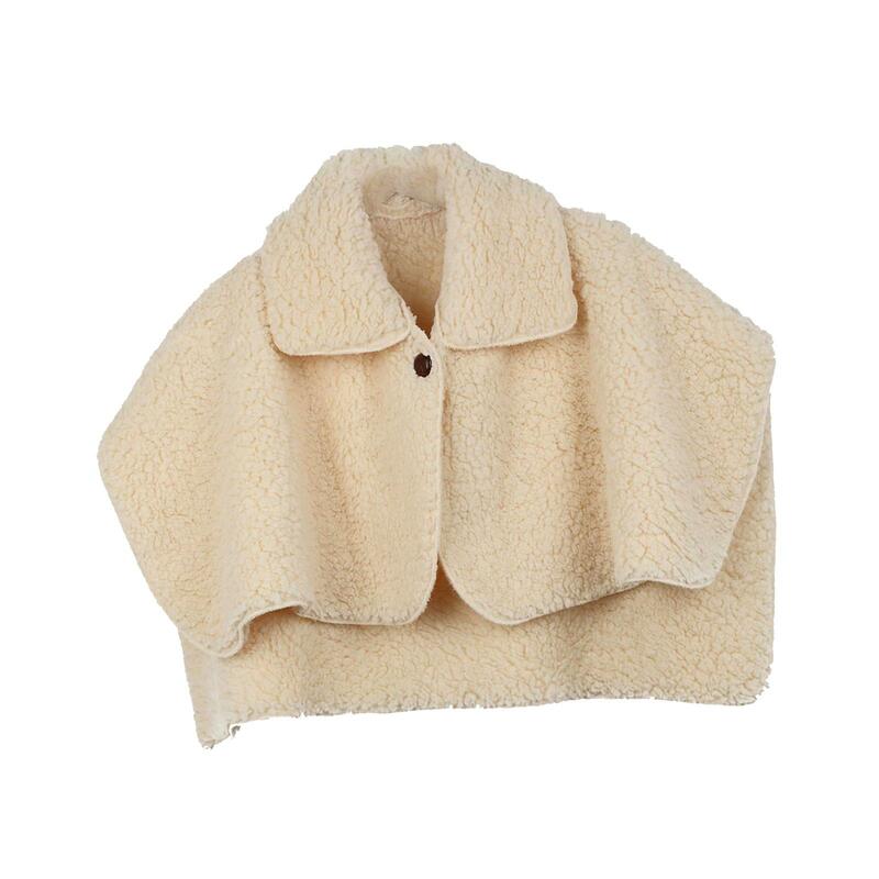 Syal syal bahu wanita, ponco musim dingin ringan termal syal bahu leher bantalan pelindung untuk rumah kantor kamar tidur