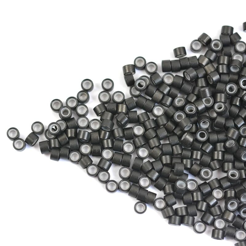 500 buah 4.0x2.0x3.0mm cincin ekstensi rambut silikon berjajar mikro Tautan cincin manik-manik untuk I Tip ekstensi rambut ekstensi bulu