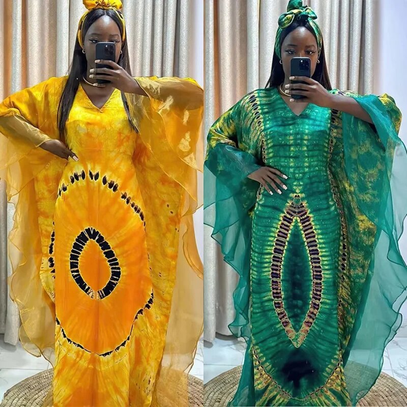 Outfits Dashiki African Dresses for Women Summer Kaftan African V-neck Polyester Plus Size Long Maxi Dress Gowns Ankara Dresses