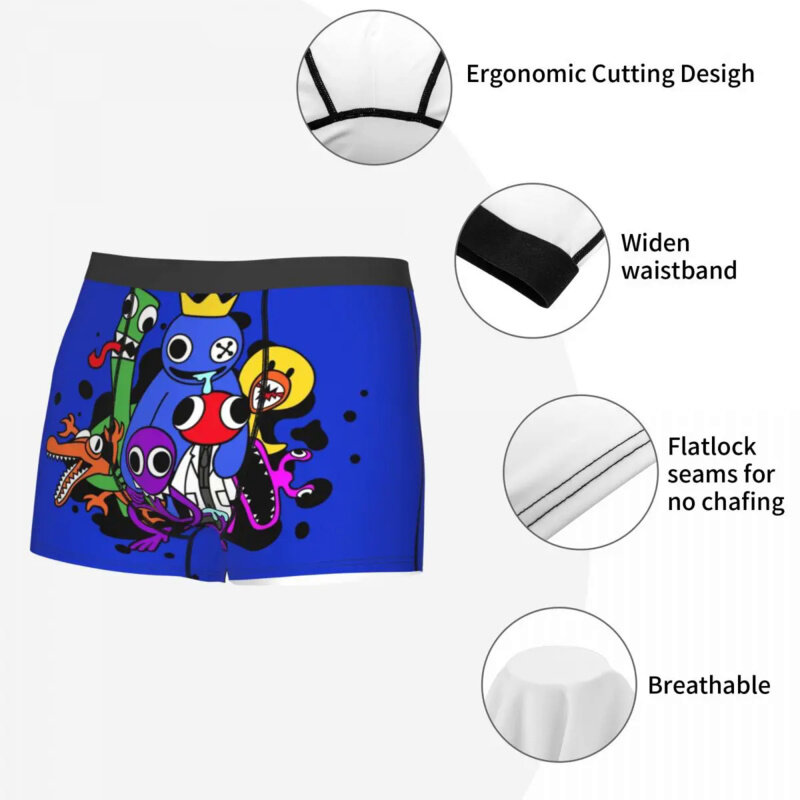 Custom Rainbows Friend Hug It Out-Video Game Underwear Men Breathable Boxer Briefs Shorts Panties Soft Underpants For Homme