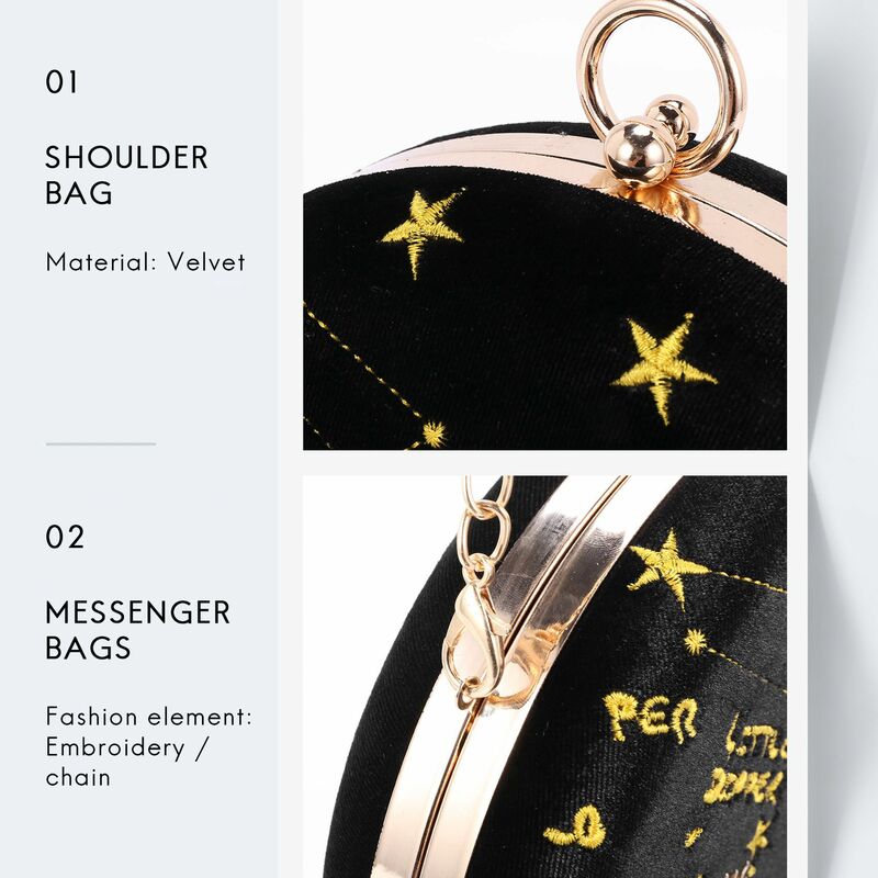 Круглая модная Замшевая сумка на плечо с изображением звездного неба, женская сумка-мессенджер через плечо на цепочке, женская сумка, Женская круглая сумочка