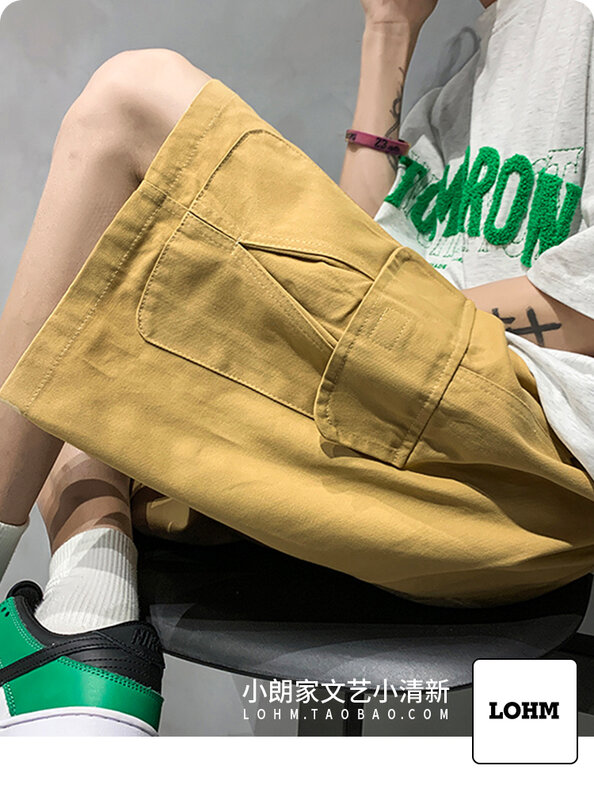 Pantalones cortos deportivos de baloncesto para hombre, ropa holgada de estilo Punk, ropa de calle de grosor fino, E180