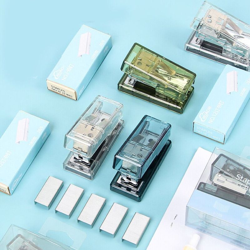 دباسة صغيرة بلاستيكية شفافة ، أدوات تجليد مبتكرة ، منظم ملفات اللوازم المكتبية ، آلة تجليد الورق