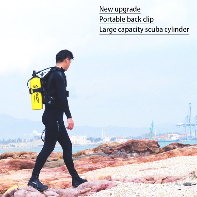 SDIVEOXY 전문 휴대용 다이빙 재호흡 장치, 레크리에이션 인양 낚시 산소 스쿠버 실린더, 3L, 4L, 신제품