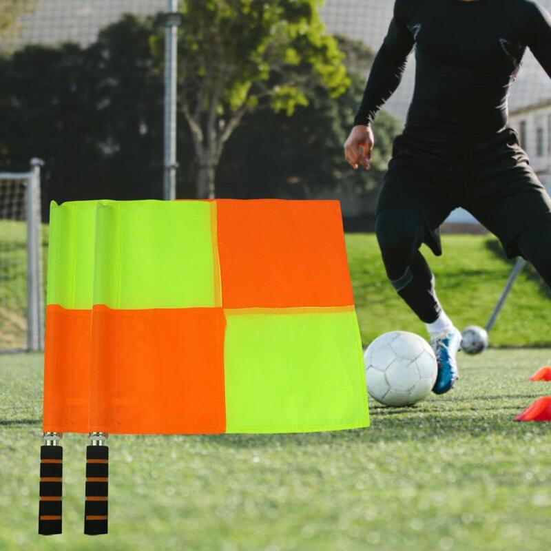 1 Pair Trial Flag Durable Big Square Stable 2 Piece Referee Linesman Flag for Coach  Soccer Trainer Flag  Flag
