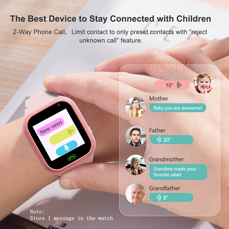 Kids GPS Tracker Smart Watches WiFi LBS Tracking Video Call Camera Baby Smartwatches Clock for 3~10 Years Old Boys Girls LT36