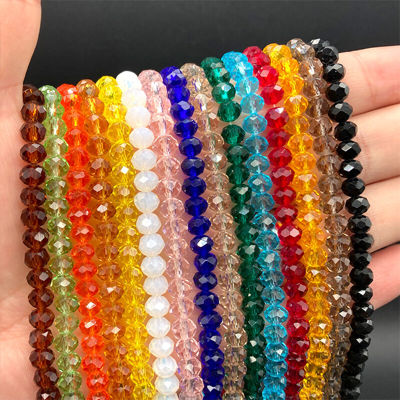 Multicolore 2 3 4 6 8mm Austria perline di cristallo sfaccettate distanziatore allentato braccialetto di perline di vetro rotondo fai da te per la creazione di gioielli