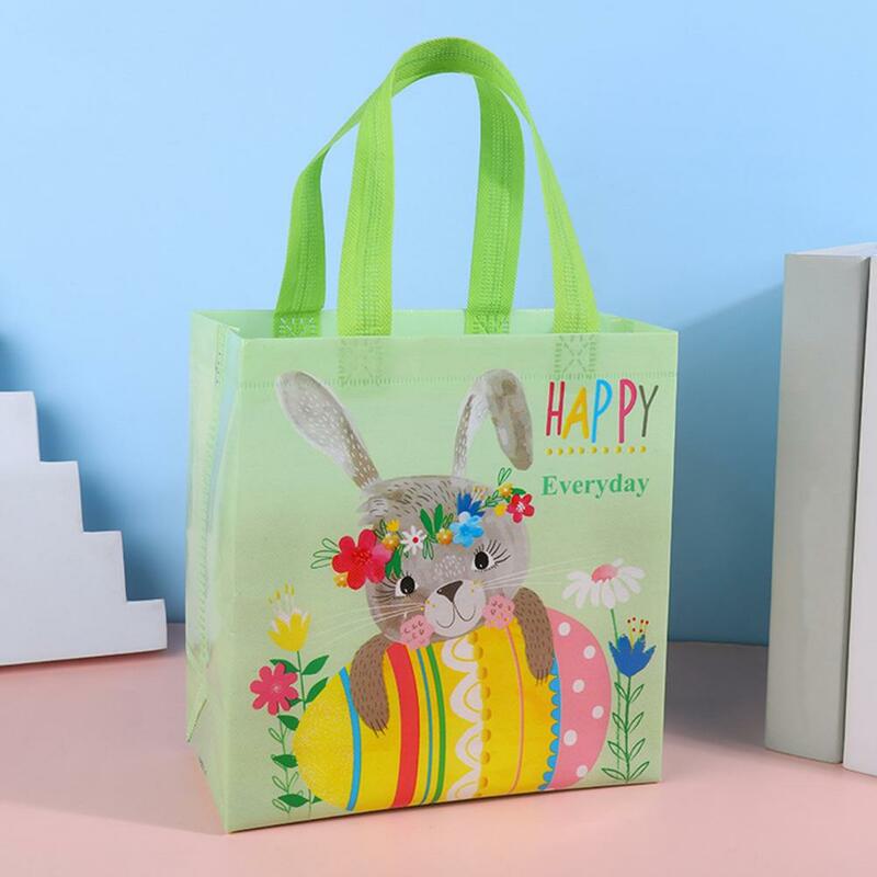 Bolso de mano de tela no tejida para fiesta temática de Pascua, bolsa de regalo para el comprador, 4 paquetes