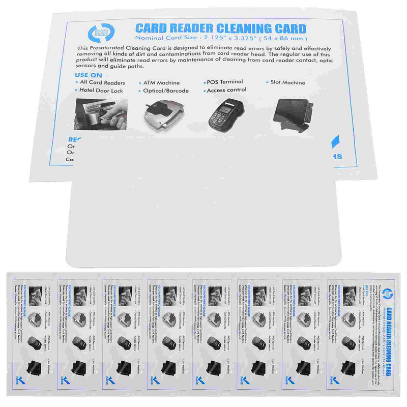 10 Pcs The Terminal Reusable Credit Card Machine Cleaner Blank Cleaning Reader Pvc Dual Side