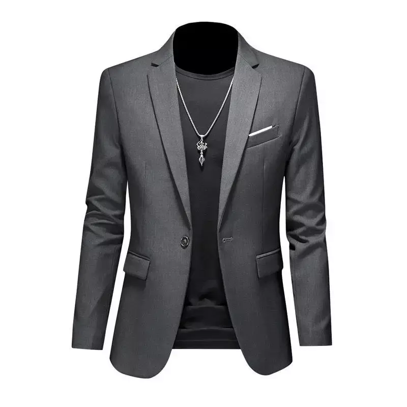 Blazer casual de negócios masculino, vestido de casamento noivo, tops de terno boutique, casaco monocromático, marca de alta qualidade, moda