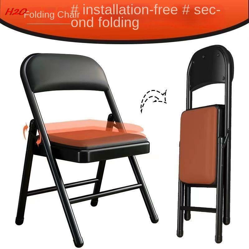 Простой стул со спинкой, складной стул для дома, портативный компьютерный стул, тренировочный стул для конференций, столового, общежития, офиса