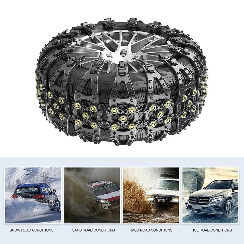 1/4/8pcs Car Anti-skid Snow Mud Chain Universal Quick Installation Without Jack Emergency Non-slip Chain Auto Tires Accessories