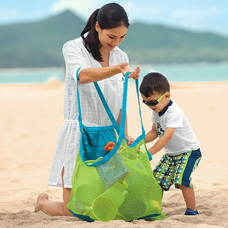Torba plażowa z siatki na zewnątrz dzieci z piasku składane przenośne zabawki na plażę dla dzieci torby na ubrania pojemnik na zabawki rozmaitości torba na organizery