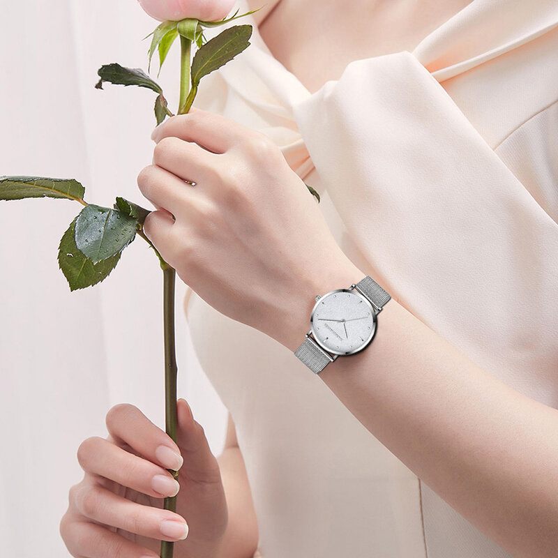 Sahara Desert Dial ออกแบบใหม่2021 Top ยี่ห้อ Luxury Japan Quartz นาฬิกาข้อมือสแตนเลสสตีล Rose Gold นาฬิกากันน้ำสำหรับสตรี