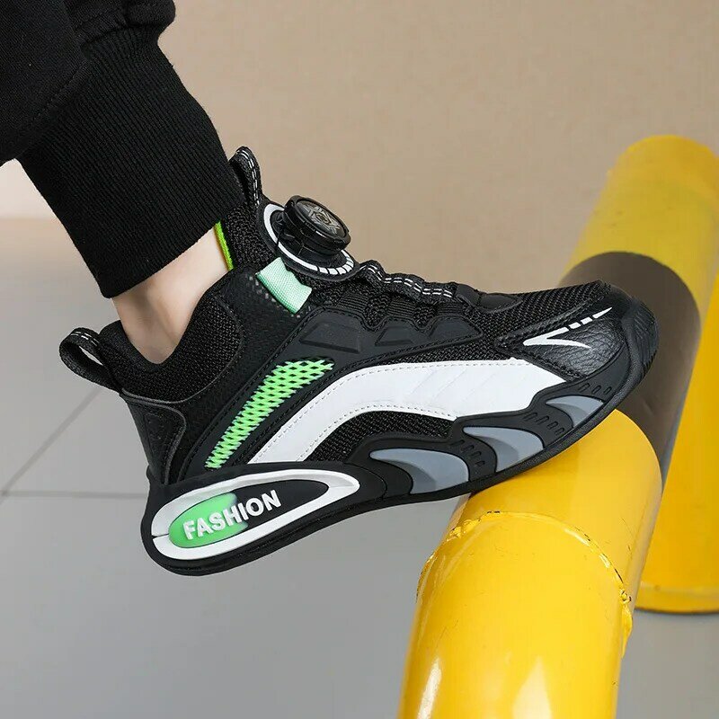Спортивная обувь для мальчиков и девочек, Новинка весна-лето 2024, детская спортивная обувь среднего размера, Повседневная модная обувь для мальчиков и девочек с перекрестными краями