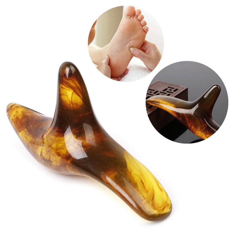 New Triangle Amber Foot Feet Massager Massage Acupuncture Shiatsu Gua Sha Tool