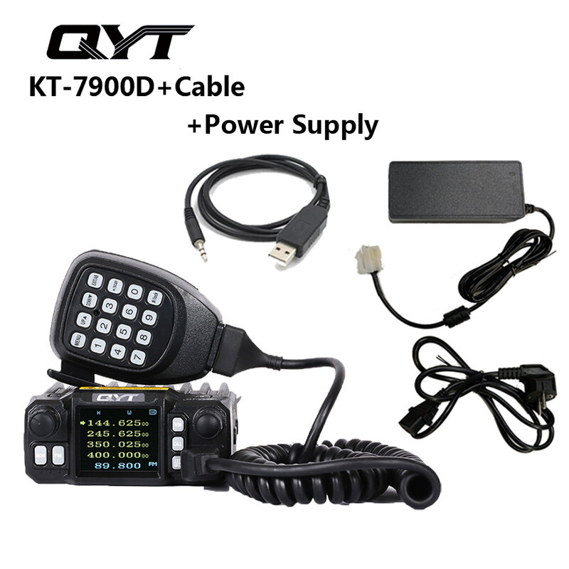 QYT KT-8900/8900D/7900D 25W, Radio seluler 136-174/400-480MHz Dual Band antena Transceiver seluler BT-89 Bluetooth Walkie Talkie