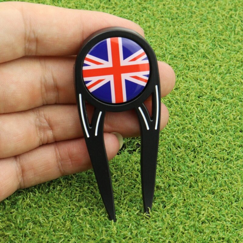 Magnetic Golf Green Fork Golf Accessories Zinc Alloy Multifunctional Golf Ball Fork Portable 4 in 1 Divot Fork Play Golf