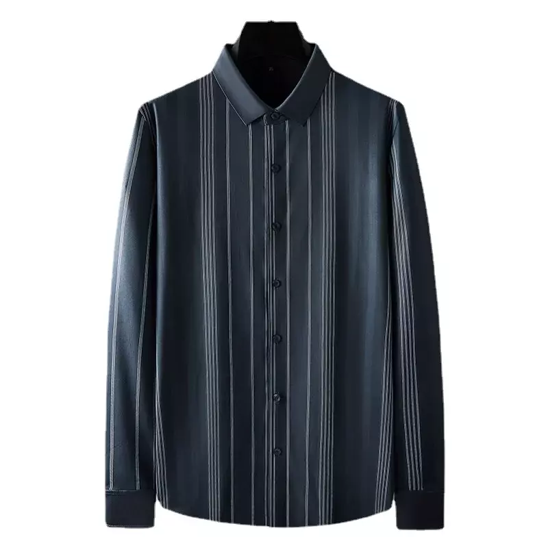 New Arrival Fashion Super Large Autumn Men's Casual Square Collar Stripe Long Sleeve Shirt Plus Size XL 2XL 3XL 4XL 5XL 6XL 7XL
