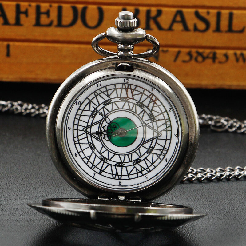 عين Agamotto كوارتز ساعة جيب تصميم ملون المختنق ساعة تأثيري هدايا للرجال مع سلسلة
