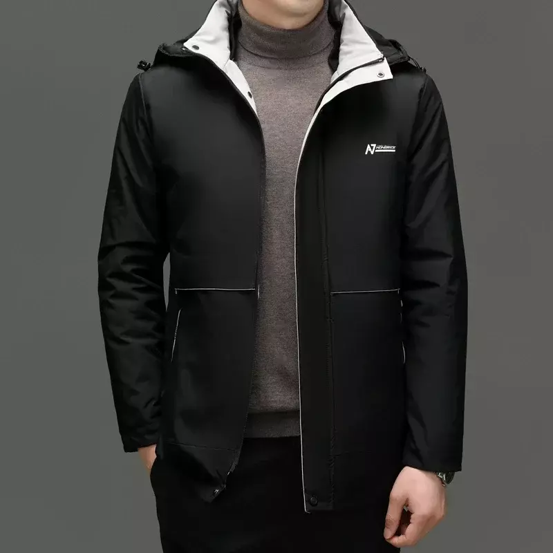 Men's Parkas Windproof Cold Resistant Warm and Loose Fit Large Polo Collar Cotton Coat Men's Clothing