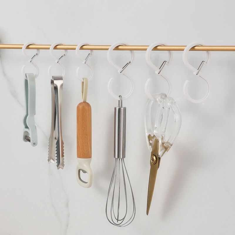 Plastic Hook Portable Transparent S Shaped Storage Organizer Hanging Single Storage Hook Bathroom