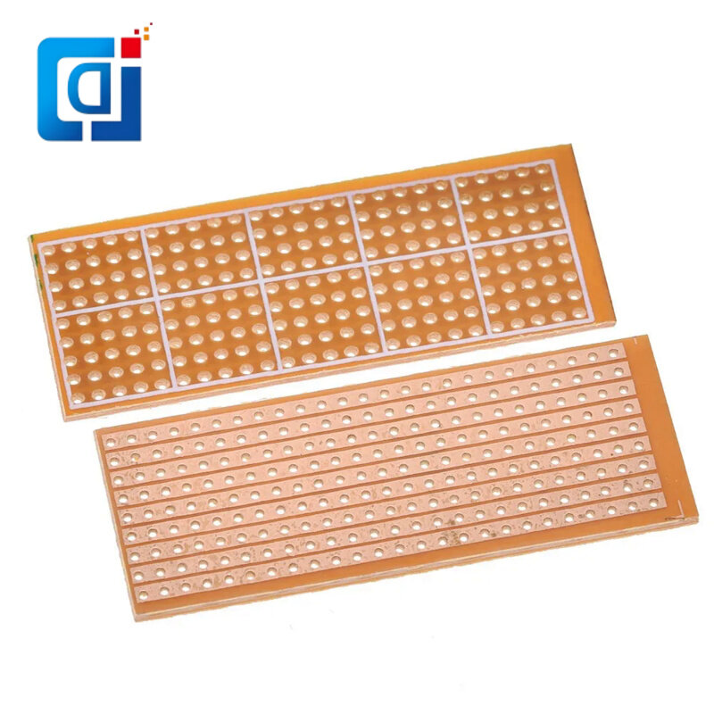 JCD-Universal Experiment Matrix Circuit Board, Protótipo de Papel, PCB, DIY, Linha Única, Furo Contínuo, 2.5x6.4, 2.5x6.4cm, 25x64mm, 5Pcs