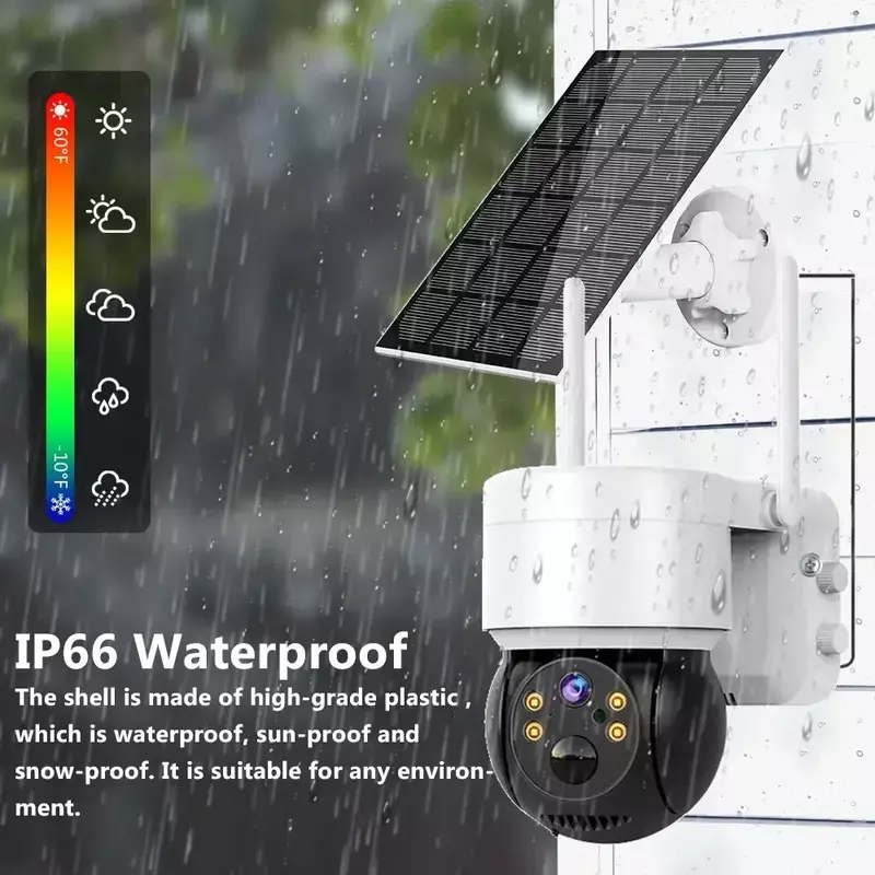 Беспроводная уличная камера видеонаблюдения на солнечной батарее, 5 Мп, 2K, Wi-Fi