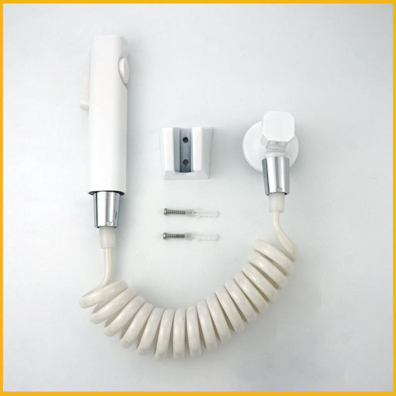 Grifo de bidé blanco ABS, pulverizador de mano, válvula de latón, cabezal de ducha para inodoro, juego de accesorios de baño