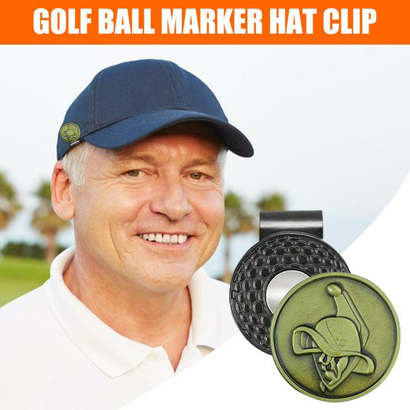 Klip penanda bola Golf magnetik, penanda bola Golf logam dengan klip topi aksesoris Golf untuk pria wanita tempel yang dapat dilepas