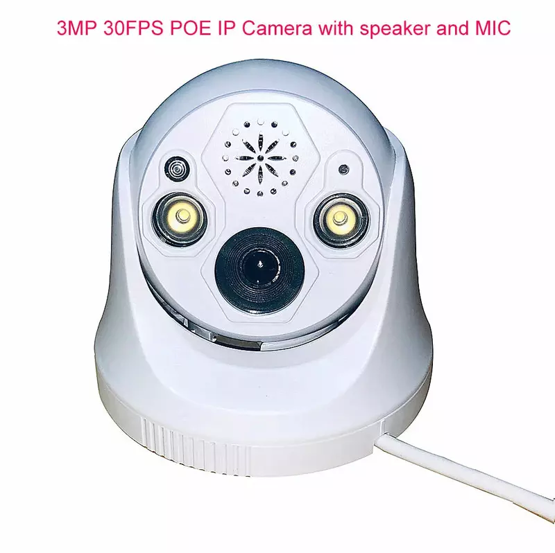 P6slite 3mp 30fps Poe Dome Ip Camera Onvif Speaker Mic 2 Way Audio Ondersteuning Humanoïde Detectie Alarm Beveiliging Camera