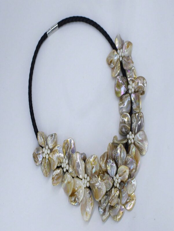 7 шт., жемчужное ожерелье с цветами, 48 см